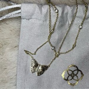 Kendra Scott Multi strand Butterfly gold necklace